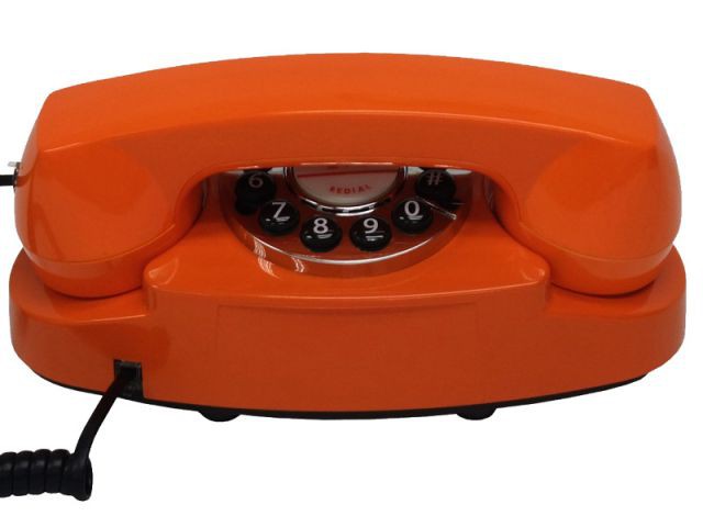 Un téléphone filaire orange ultra vintage - Autour de la couleur orange