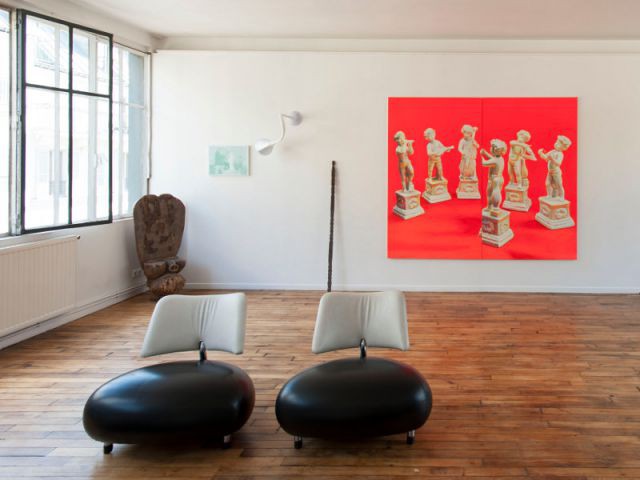 Vue du loft transformé en galerie d'art contemporain - Appartement, le loft galerie d'art