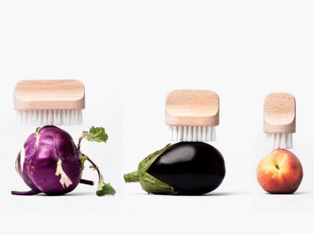 Des brosses pour nettoyer les légumes sans eau - Autour de la soupe