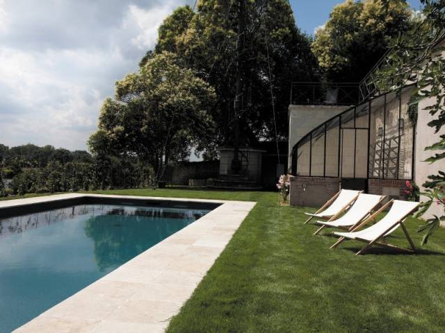 Fiche technique - Piscine Carré Bleu / Paysage piscine tennis 