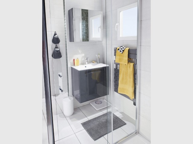 Une cloison pour délimiter la mini salle de bains - Une salle de bains de 3 m2, dix possibilités d'aménagement