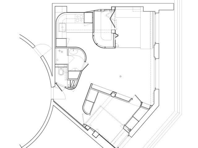 Des cloisons courbes pour structurer l'espace - Un appartement où intimité rime avec convivialité