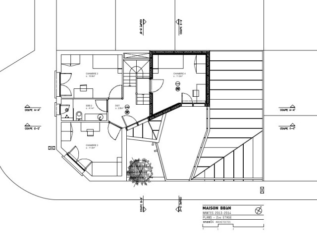 Trois chambres à l'étage grâce à une surélévation - Rénovation, extension et surélévation à Nantes