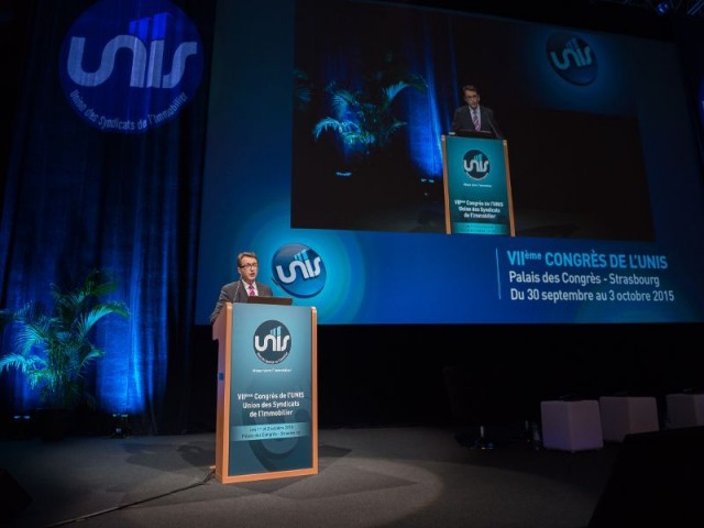 Le président de l'UNIS, Christophe Tanay, lors du congrès à Strasbourg.  