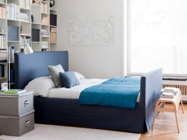 Nuance de bleu denim pour une chambre urbaine - Idées pour une chambre bleue