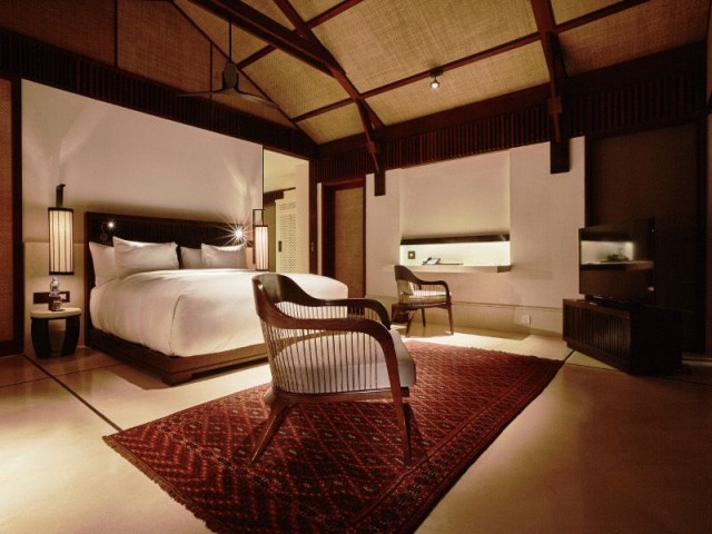 Des meubles spécialement dessinés par les architectes   - Réalisation de Ani Villas au Sri Lanka