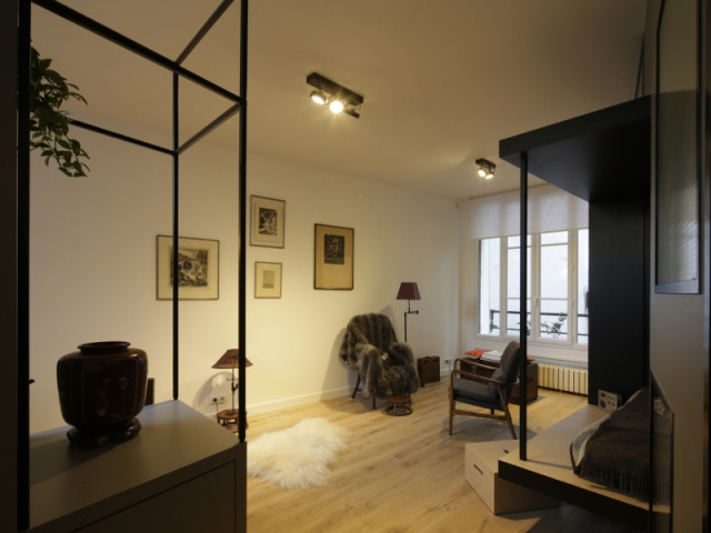 Un appartement parisien transformé en cocon chaleureux - Jeux de niveaux pour un studio parisien