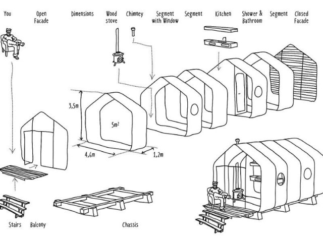 Wikkelhouse : une maison en carton composée de modules de 5 m² - Wikkelhouse