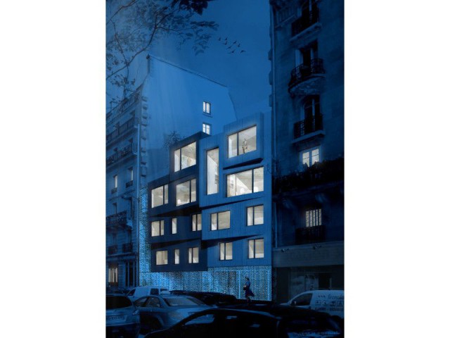 Un socle translucide pour deux maisons de ville - Maisons Boulevard Lenoir à Paris