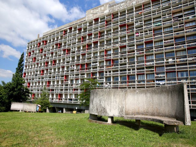 L'Unité d'Habitation, conçue comme un village - La Maison de la Culture à Firminy (Loire) réalisée par Le Corbusier inscrite sur la Liste du patrimoine mondial de l'UNESCO depuis juillet 2016