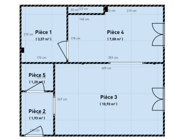 Plan du studio avant les travaux