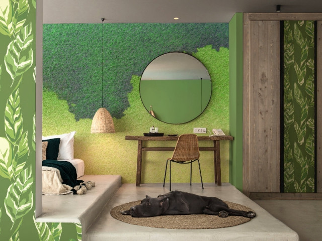 Tendance Greenery : murs verts pour une chambre parentale