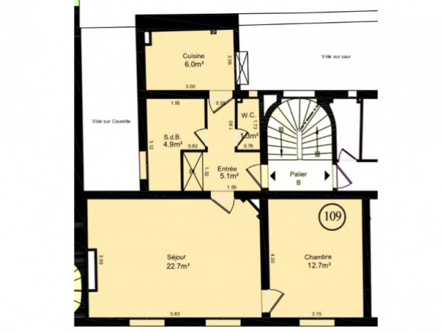 Plan de l'appartement avant l'intervention de l'architecte