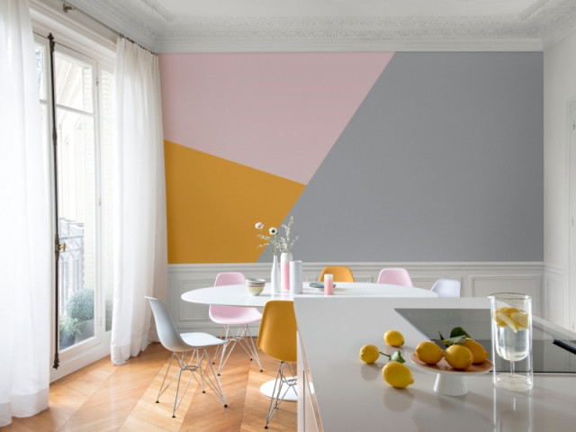 Des tons pastel sur un même mur