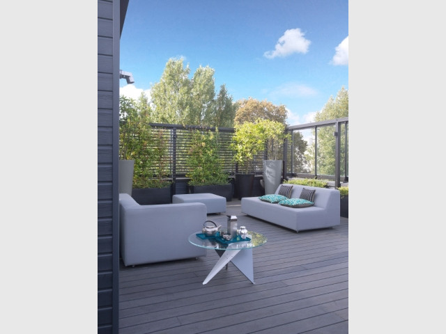 Une terrasse de 150 m2 au dernier étage du triplex