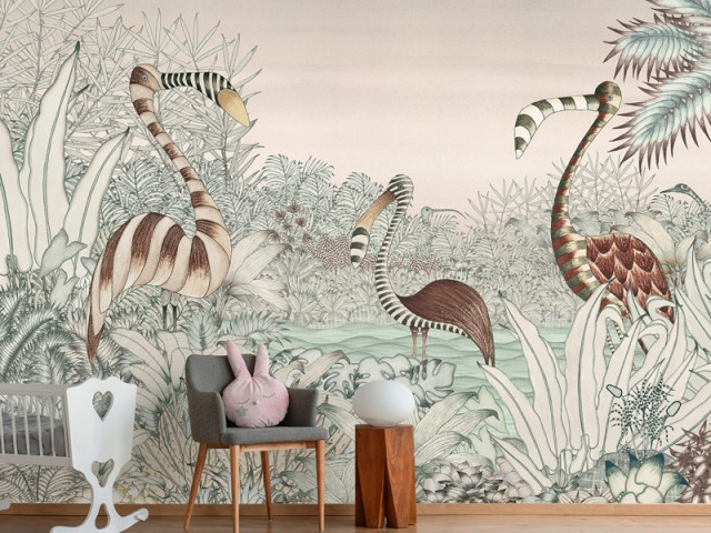 Un panoramique "jungle" dans la chambre des enfants