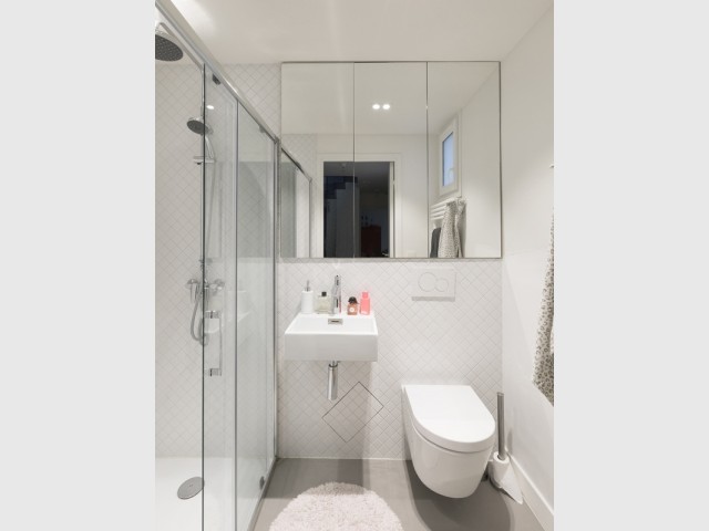 Une petite salle de bains modernisée 