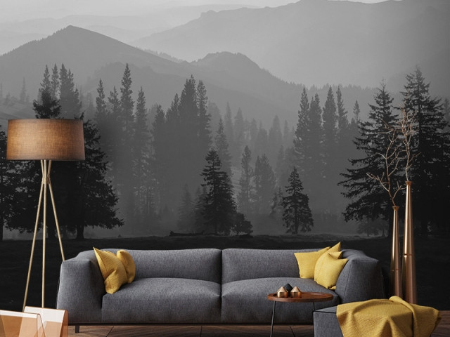 Papier peint panoramique Misty Mountains, Graham & Brown, prix : 135 &euro;