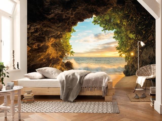 Nature wall mural for a calm bedroom