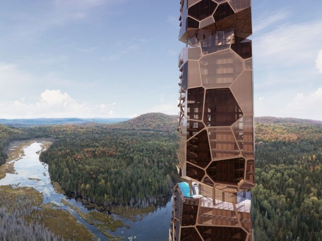 Une tour paléo-futurisme - Pekuliari (Outaouais, Canada) MU Architecture