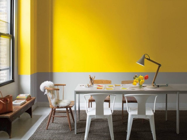 Un intérieur qui pétille en jaune et gris