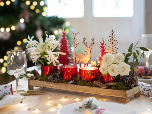 Centre de Table de Noel avec Bougie Artisanal