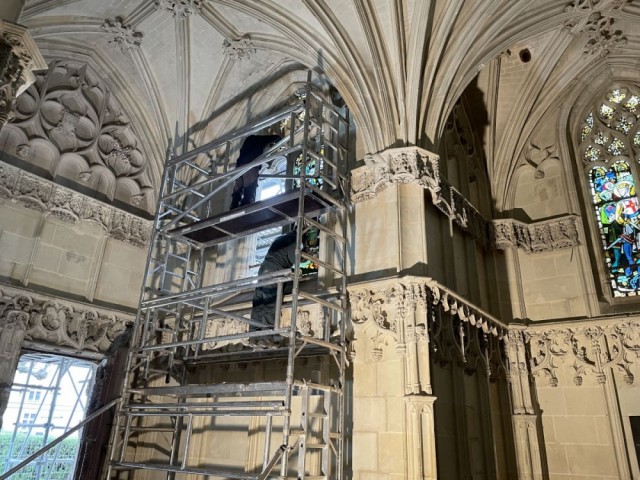La cloche sonnera pour la première fois - Chapelle Saint-Hubert château d'Amboise chantier