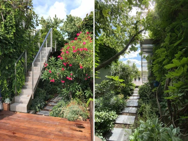 Une terrasse arborée et paysagée 