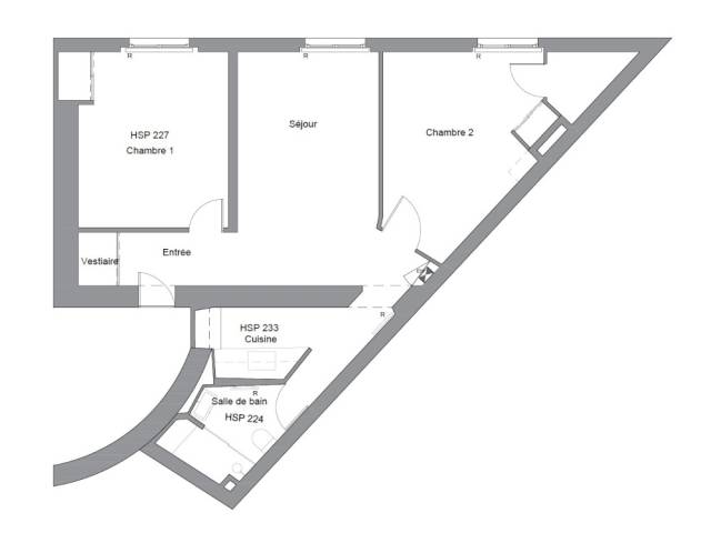 Un appartement de 60 m2 métamorphosé - plan avant