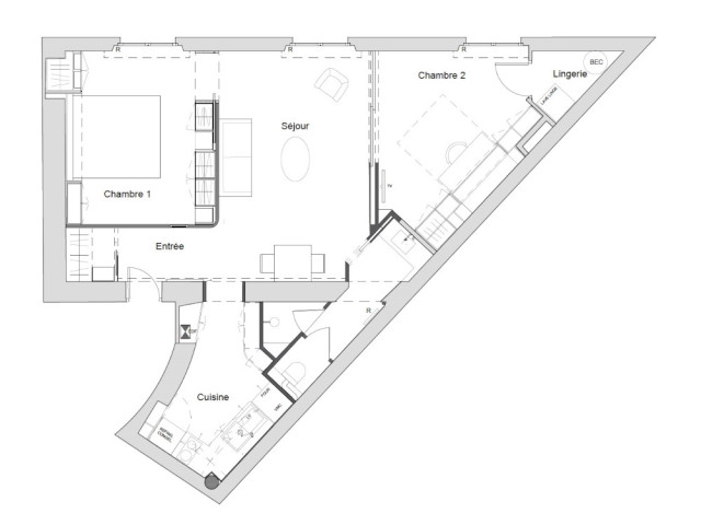 Un appartement de 60 m2 métamorphosé - plan après