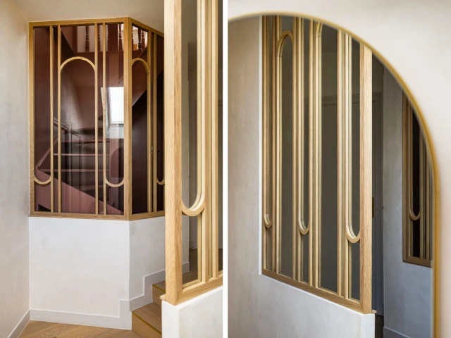 L'escalier est son garde-corps tout en arrondis