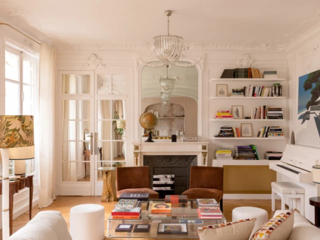 Une bibliothèque dans le salon