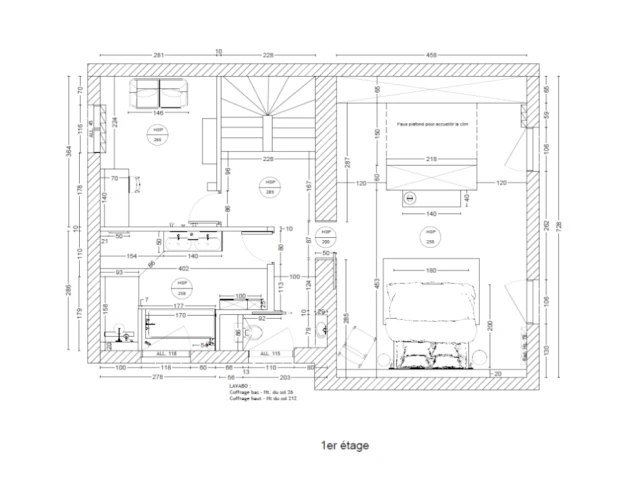 Plan du premier étage après les travaux