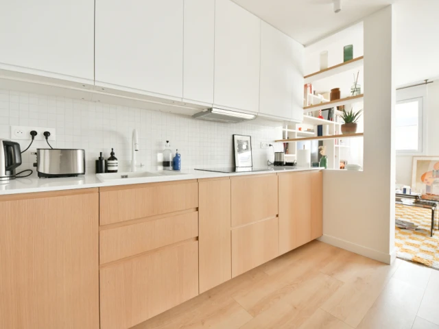 Une cuisine en ch&ecirc;ne clair 