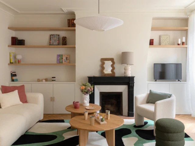 Le salon apr&egrave;s les travaux 