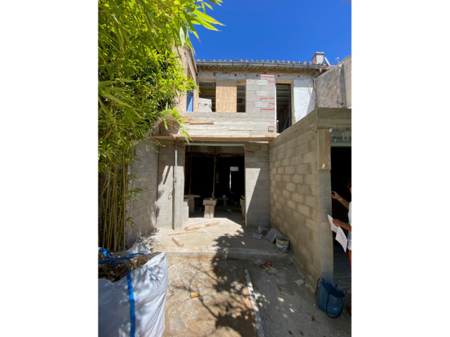 Vue du jardin pendant les travaux 