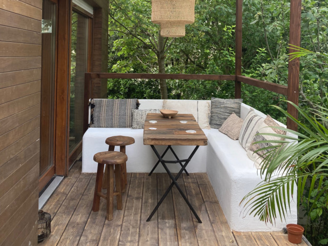 Coin salon sur la terrasse 