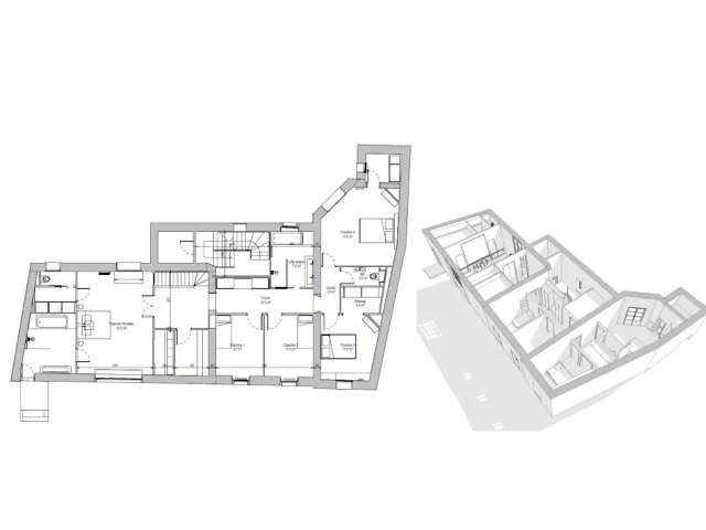 Plan du premier &eacute;tage apr&egrave;s travaux 