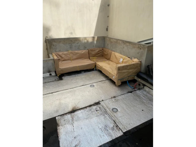 La terrasse apr&egrave;s la premi&egrave;re phase des travaux 