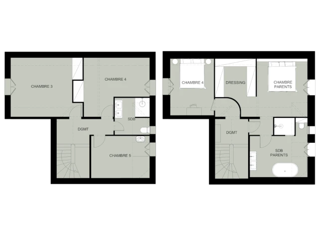 Plan avant et apr&egrave;s du second &eacute;tage 