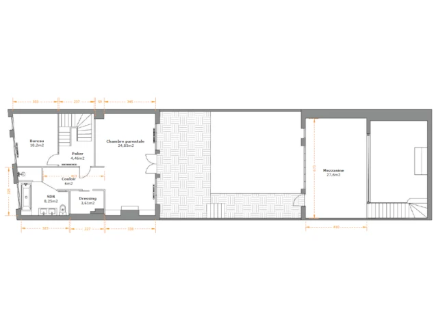 Plan du premier niveau avant les travaux 