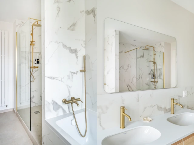 La salle de bain des enfants apr&egrave;s les travaux 