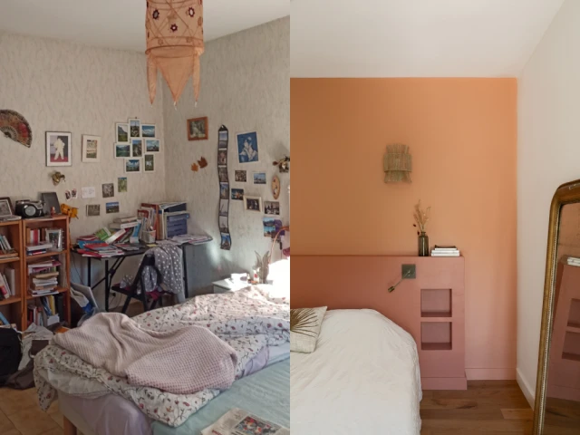 La chambre parentale avant et apr&egrave;s travaux 