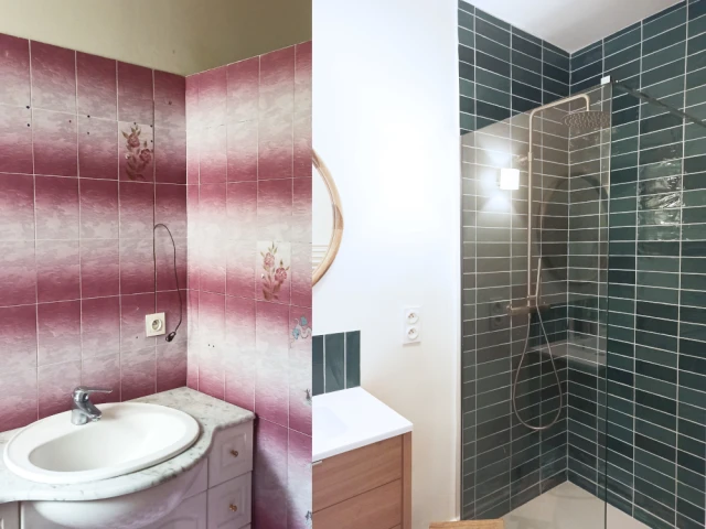 La salle de bain des enfants avant et apr&egrave;s 