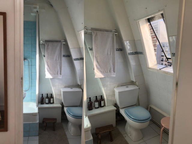 Gagner de la place sous les rampants - La salle de bain avant les travaux 