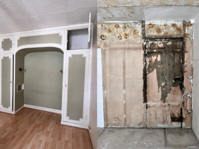 Un pont de lit pour cacher la mis&egrave;re - La chambre avant les travaux 