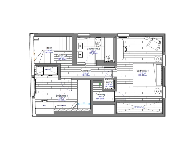 Plan du dernier &eacute;tage apr&egrave;s les travaux 