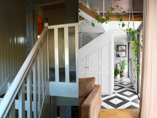 L'escalier avant et apr&egrave;s 