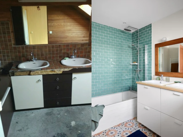La salle de bain avant et apr&egrave;s 