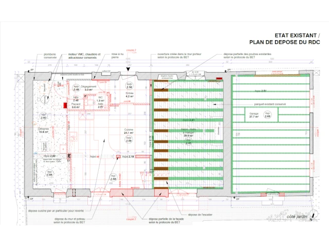 Plan du RDC avant travaux 